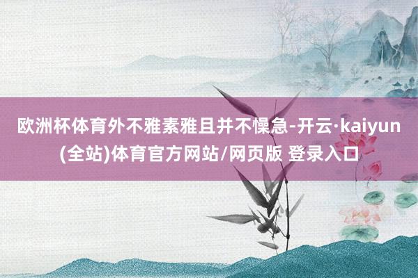 欧洲杯体育外不雅素雅且并不懆急-开云·kaiyun(全站)体育官方网站/网页版 登录入口