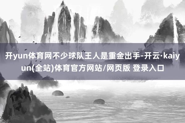 开yun体育网不少球队王人是重金出手-开云·kaiyun(全站)体育官方网站/网页版 登录入口