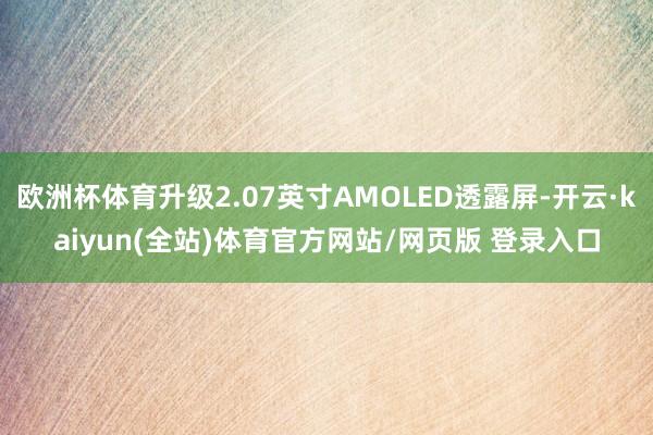 欧洲杯体育升级2.07英寸AMOLED透露屏-开云·kaiyun(全站)体育官方网站/网页版 登录入口