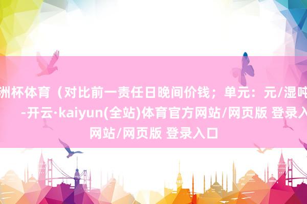欧洲杯体育（对比前一责任日晚间价钱；单元：元/湿吨)            -开云·kaiyun(全站)体育官方网站/网页版 登录入口