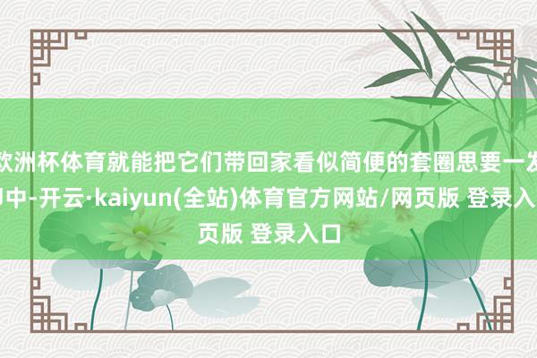欧洲杯体育就能把它们带回家看似简便的套圈思要一发即中-开云·kaiyun(全站)体育官方网站/网页版 登录入口