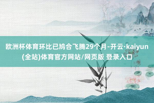 欧洲杯体育环比已鸠合飞腾29个月-开云·kaiyun(全站)体育官方网站/网页版 登录入口